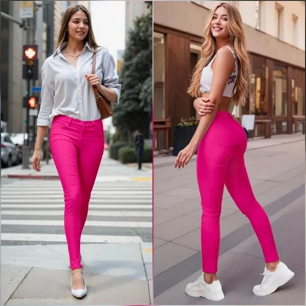 ☔️🔸️NWT Neon Fuchsia Midrise Skinny Leg Pants Medium